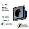 Умная розетка Zigbee Sber с заземлением 10а 250в AtlasDesign карбон