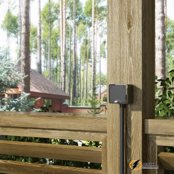 Розетка накладная с крышкой ip40 16а 250в Werkel Gallant черная хром