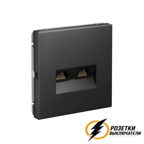 Компьютерная розетка rj45 двойная UTP cat 6 ArtGallery базальт