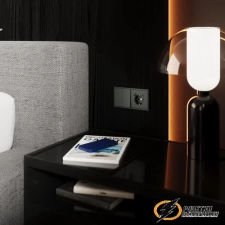 Перекрестный двухклавишный выключатель Voltum S70 титан VLS020505