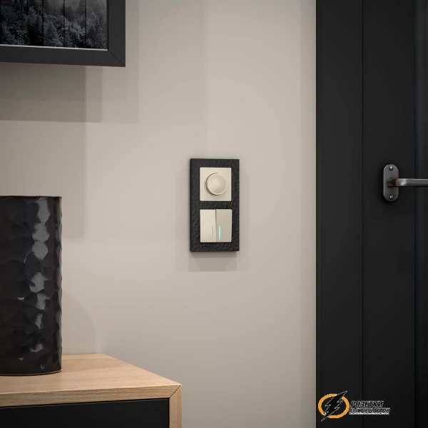 Выключатель двухклавишный с подсветкой Werkel слоновая кость