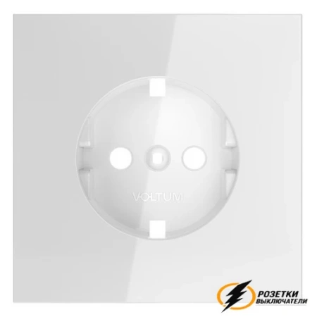 Накладка розетки с заземлением Voltum S70 белая глянцевая VLS000600