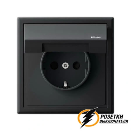 Розетка с прозрачной крышкой ip44 16а 250в автозажимная ArtGallery карбон