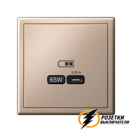Зарядка USB 1 порта тип С 3250 mA ArtGallery песочный