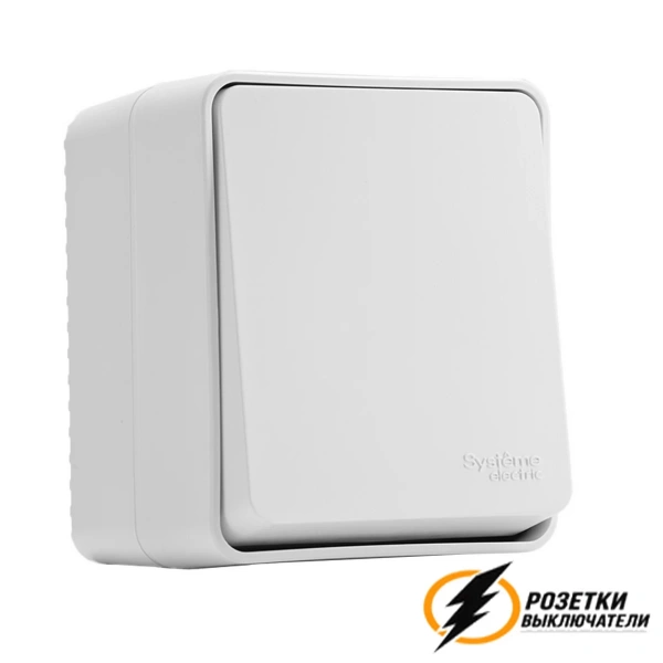 Выключатель накладной одноклавишный ip54 AtlasDesign Profi белый