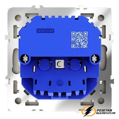 Розетка с USB зарядкой 2 порта, А 3,2 mA Voltum S70 шелк VLS040403