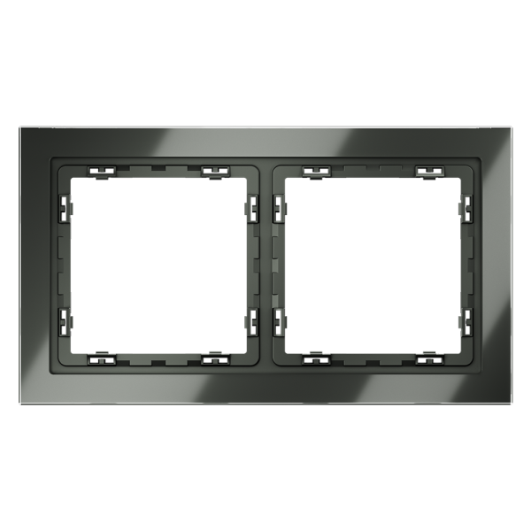 Рамка 2 местная стекло Voltum S70 титан VLS110205