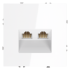 Розетка компьютерная rj45 двойная cat 6 Voltum S70 белая глянцевая VLS060200