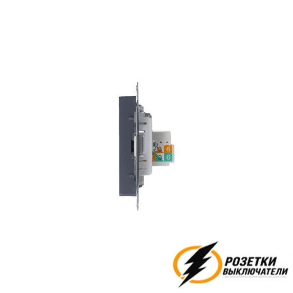 Розетка тв и интернет rj45 cat 6 AtlasDesign грифель