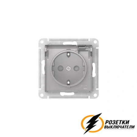 Розетка с прозрачной крышкой ip44 16а 250в автозажимная AtlasDesign алюминий