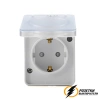 Розетка накладная с прозрачной крышкой ip54 16а 250в AtlasDesign Profi белая