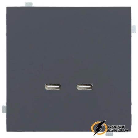 Накладка зарядки USB C+C Rikett базальт