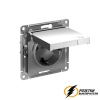 Розетка с белой крышкой ip20 16а 250в автозажимная AtlasDesign сталь