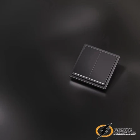 Накладка выключателя двухклавишного с подсветкой Voltum S70 Metal антрацит VLSM000411