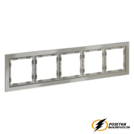 Рамка 5 местная стекло Voltum S70 шелк VLS110503