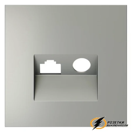 Накладка тв+интернет розетки Voltum S70 сталь VLS002704