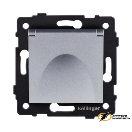 Розетка с крышкой ip41 16а 250в Kollinger Aspekt серая
