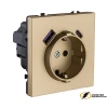 Розетка с USB зарядкой 2 порта А+C 2400mA Kollinger Eclipse золото