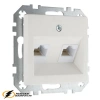 Розетка компьютерная rj45 двойная cat 6 Liregus Epsilon-Retro белая матовая