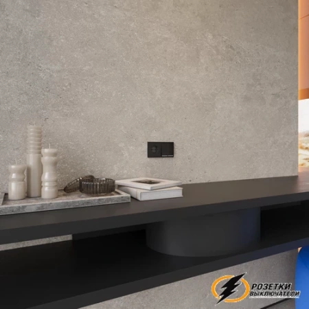 Накладка розетки с заземлением Voltum S70 Metal антрацит VLSM000611