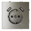 Розетка с USB зарядкой 2 порта, А 3,2 mA Voltum S70 шелк VLS040403