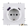 Розетка с USB зарядкой 2 порта А+C 2400mA Kollinger Eclipse белая
