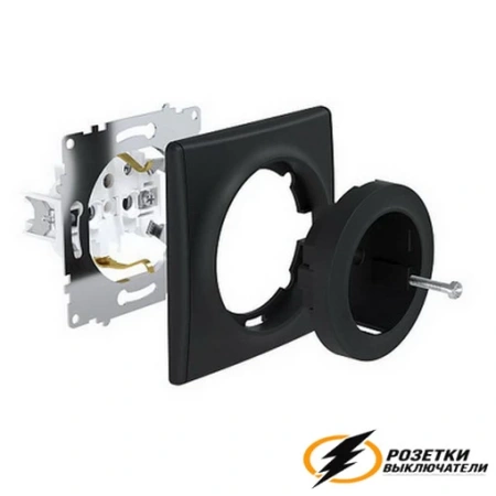 Розетка с заземлением 16а 250в OneKey чёрная