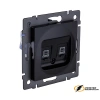 Розетка компьютерная rj45 двойная cat 6 Kollinger Aspekt черная