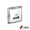 Зарядка USB 2 порта А+C 3,0 mA AtlasDesign лотос