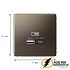 Зарядка USB 2 порта тип А-С 3000 mA ArtGallery мокко
