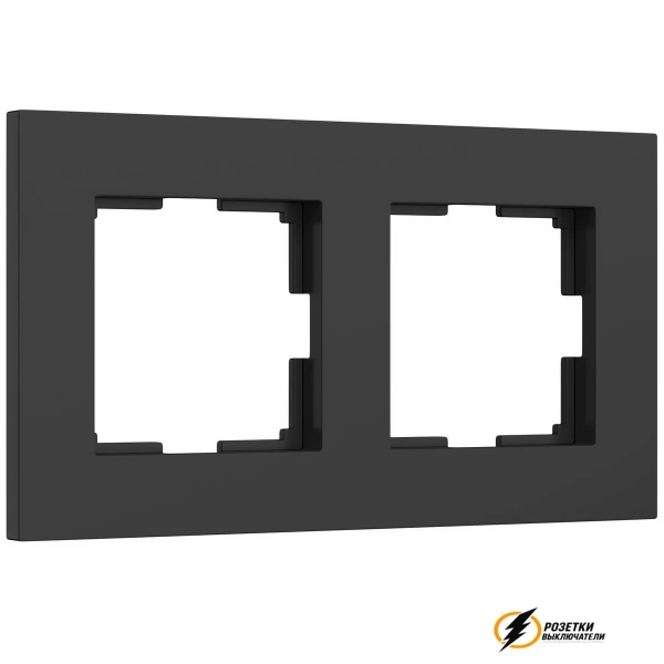 Рамка пластиковая 2 местная Werkel Slab черный софт