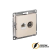 Розетка тв и интернет rj45 cat 6 AtlasDesign бежевая