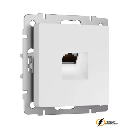 Розетка компьютерная rj45 cat 6 Werkel белая матовая