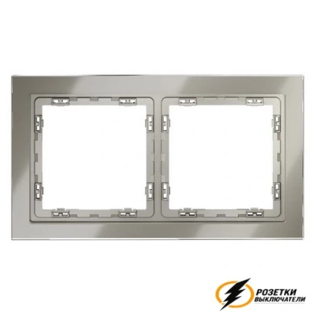 Рамка 2 местная стекло Voltum S70 шелк VLS110203