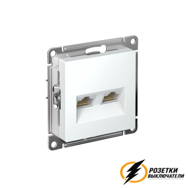 Компьютерная розетка rj45 UTP/FTP двойная cat 5e AtlasDesign лотос