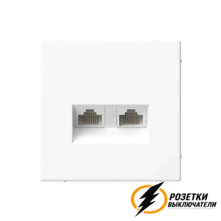 Компьютерная розетка rj45 двойная UTP cat 5e ArtGallery белая