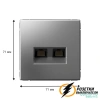 Компьютерная розетка rj45 двойная UTP cat 5e ArtGallery сталь