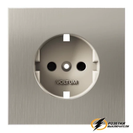 Накладка розетки со шторками Voltum S70 Metal никель VLSM000710