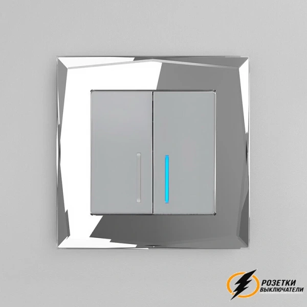 Рамка стеклянная 1 местная Werkel Diamant зеркальный