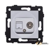 Розетка тв и интернет rj45 cat 5 Kollinger Aspekt серая