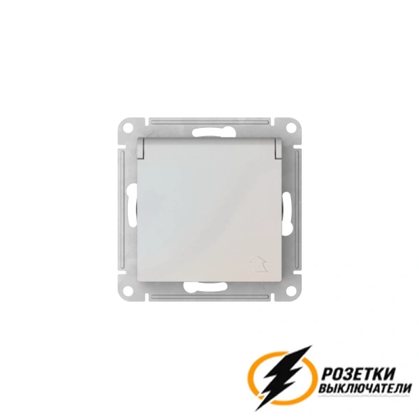 Розетка с белой крышкой ip20 16а 250в автозажимная Atlas жемчуг