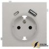 Накладка розетки с USB A+C Rikett платина