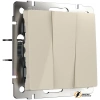 Выключатель трехклавишный Werkel слоновая кость