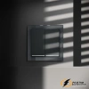 Выключатель двухклавишный с подсветкой Voltum S70 графит VLS020206