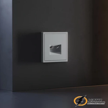 Накладка тв+интернет розетки Voltum S70 серая VLS002715