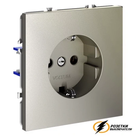 Розетка с заземлением 16а 250в Voltum S70 шелк VLS040103