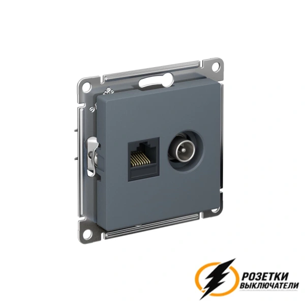 Розетка тв и интернет rj45 cat 6 AtlasDesign грифель