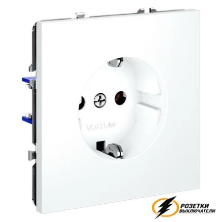 Розетка с заземлением 16а 250в Voltum S70 белая матовая VLS040101
