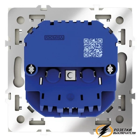 Розетка с USB зарядкой 2 порта, А+C 3,2 mA Voltum S70 сталь VLS040504