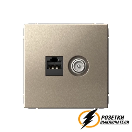 Розетка тв и интернет rj45 cat 5 ArtGallery шампань